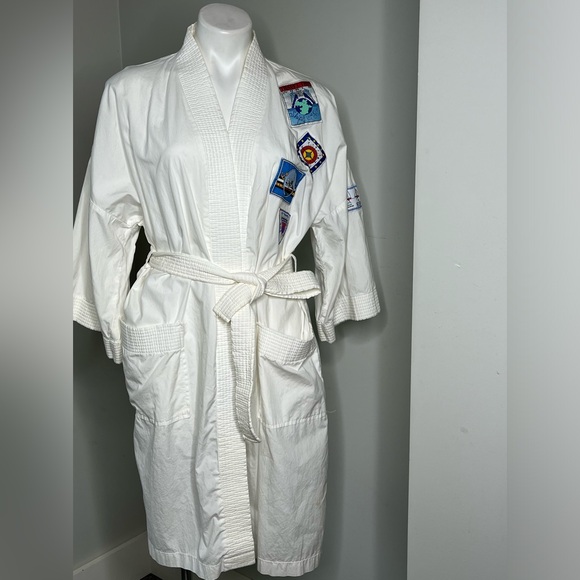 Vintage Neiman Marcus Polished Cotton Cruise Robe - Picture 2 of 10